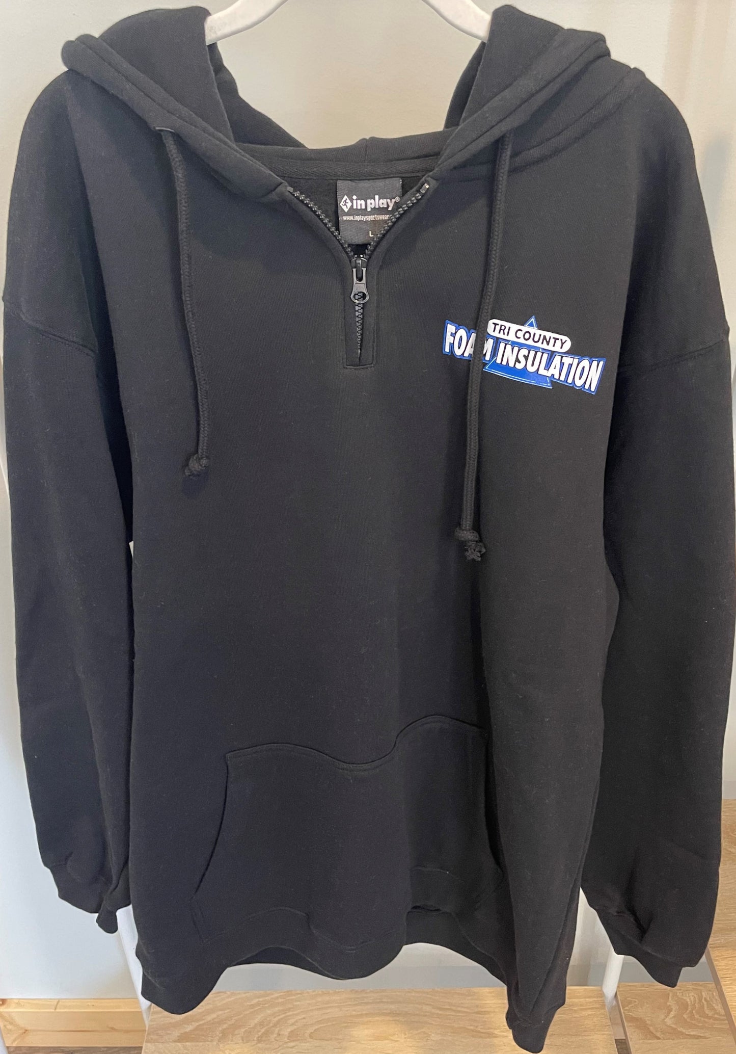 Tri County Foam Insulation Quarter-Zip Hooded Pullover Sweatshirt