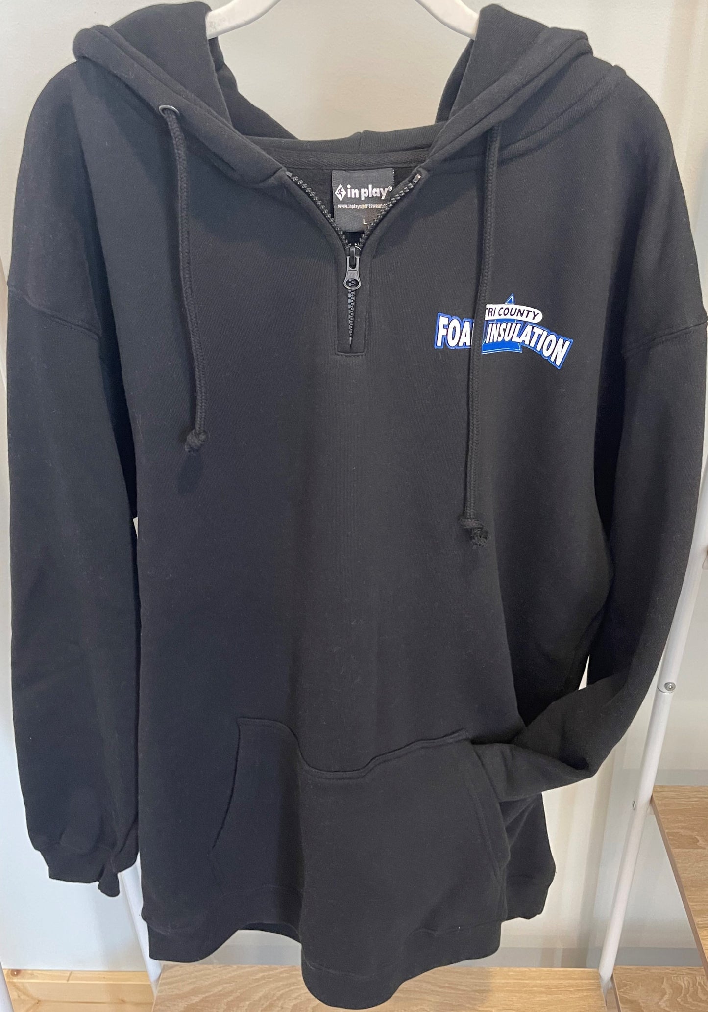 Tri County Foam Insulation Quarter-Zip Hooded Pullover Sweatshirt