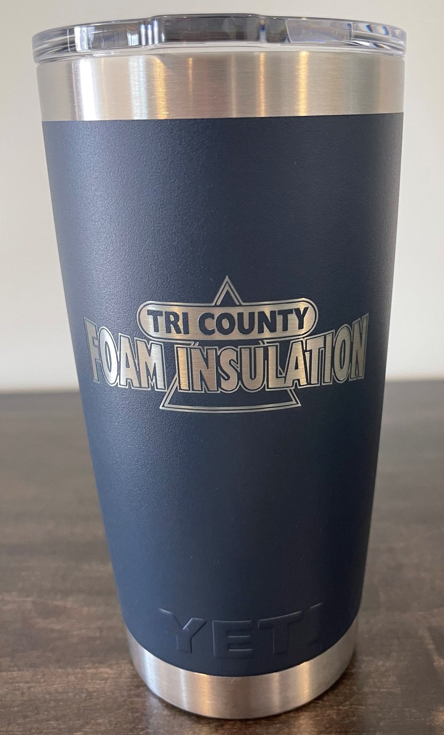 'Tri County Foam Insulation' Logo Etched Yeti Rambler 20 oz