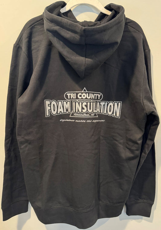 NEW! Tri County Foam Insulation Full Zip Hooded Sweatshirt