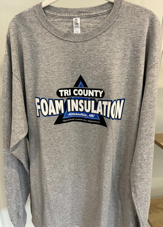 Tri County Foam Insulation Logo Long Sleeve Tee Shirt